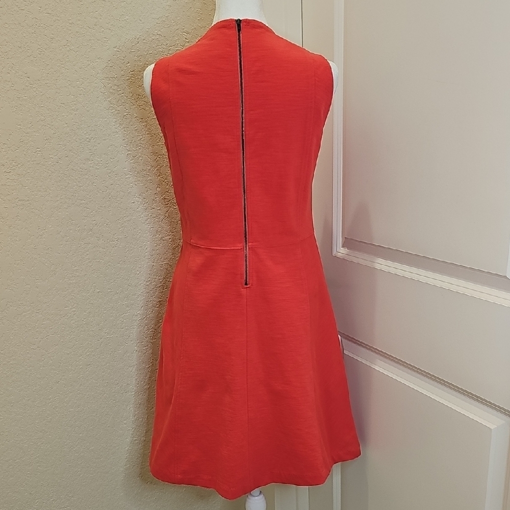 J.Crew Sleeveless A-Line Coral/Pink Dress Sz 8 - Picture 4 of 6